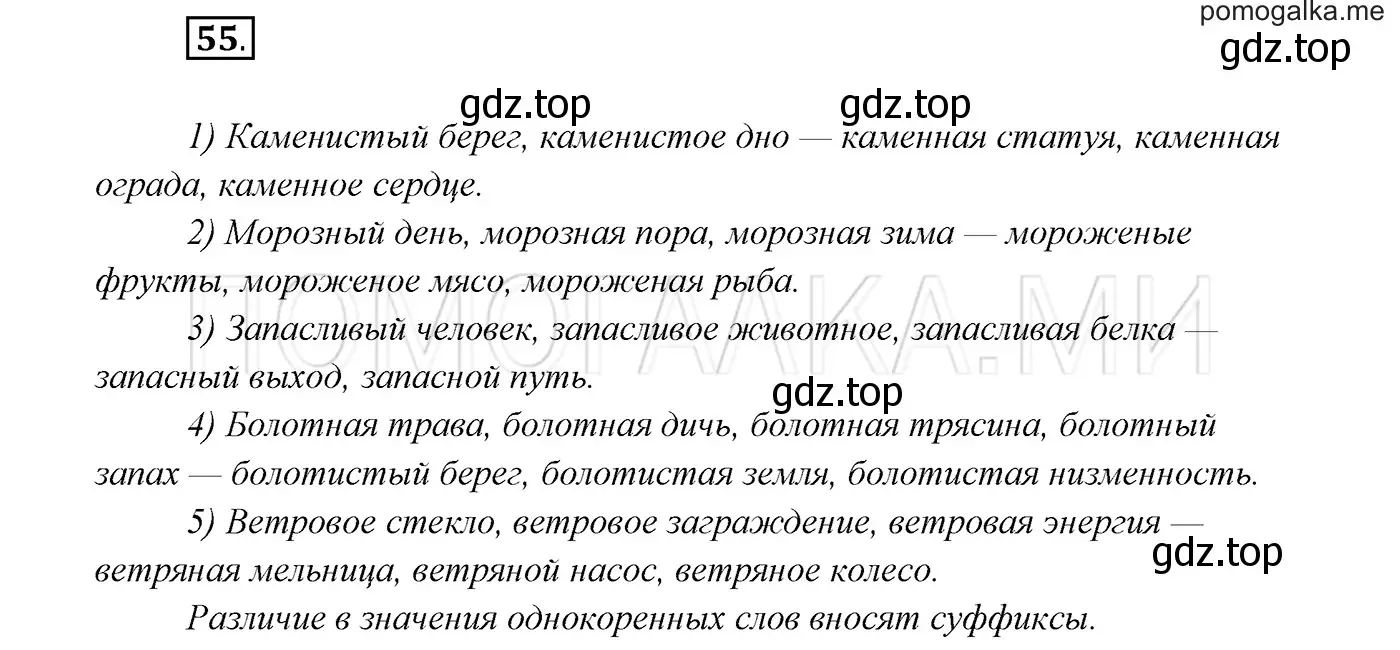 Решение 3. номер 55 (страница 24) гдз по русскому языку 7 класс Разумовская, Львова, учебник