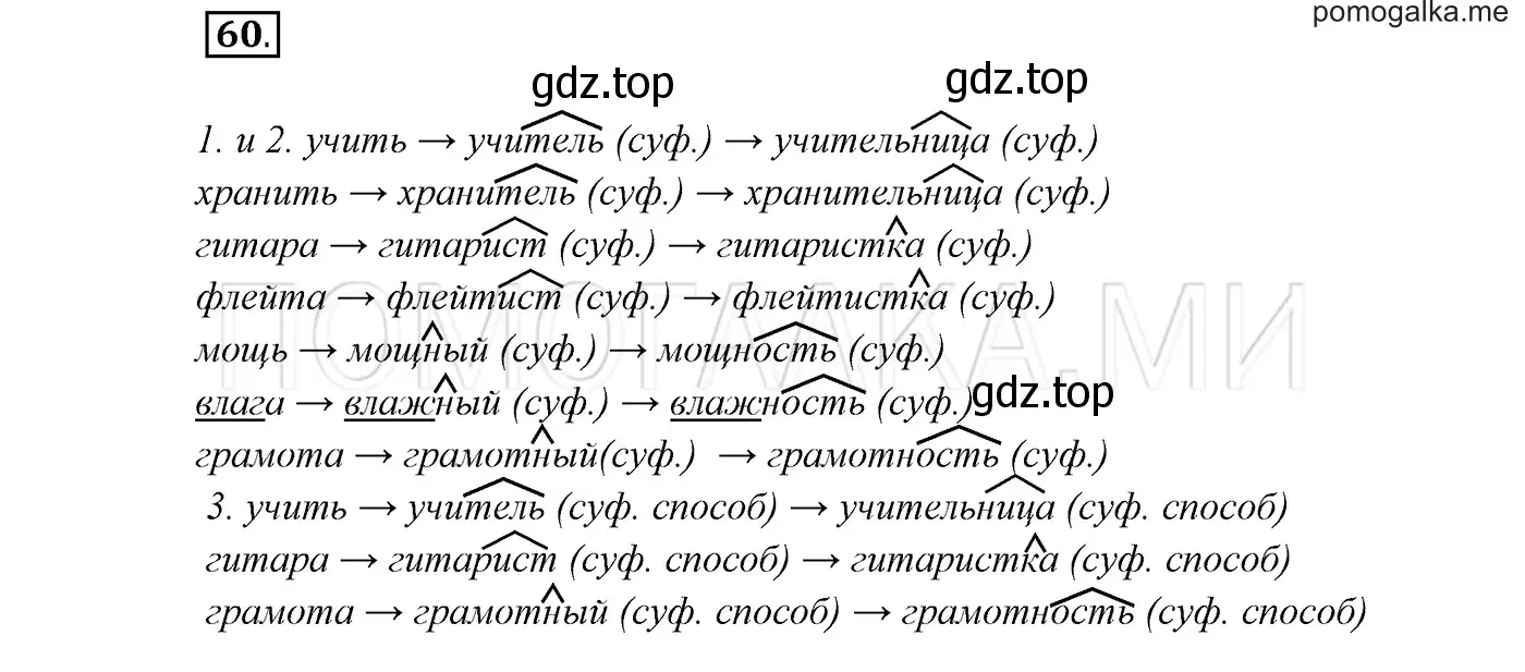 Решение 3. номер 60 (страница 25) гдз по русскому языку 7 класс Разумовская, Львова, учебник