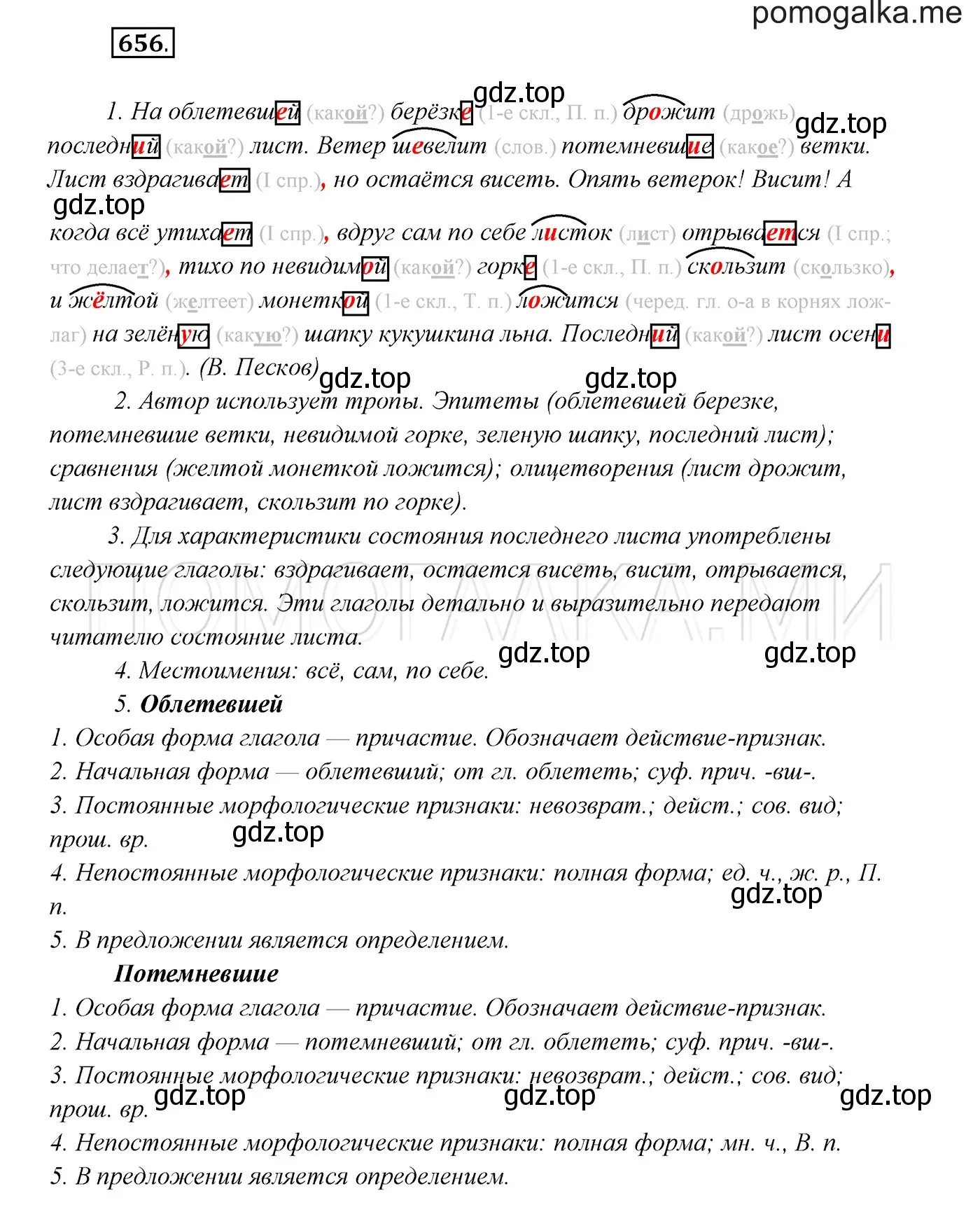 Решение 3. номер 656 (страница 249) гдз по русскому языку 7 класс Разумовская, Львова, учебник