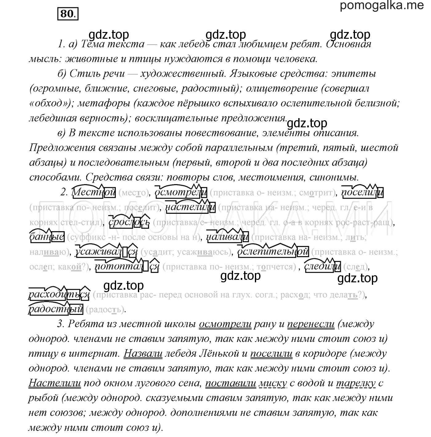 Решение 3. номер 80 (страница 31) гдз по русскому языку 7 класс Разумовская, Львова, учебник