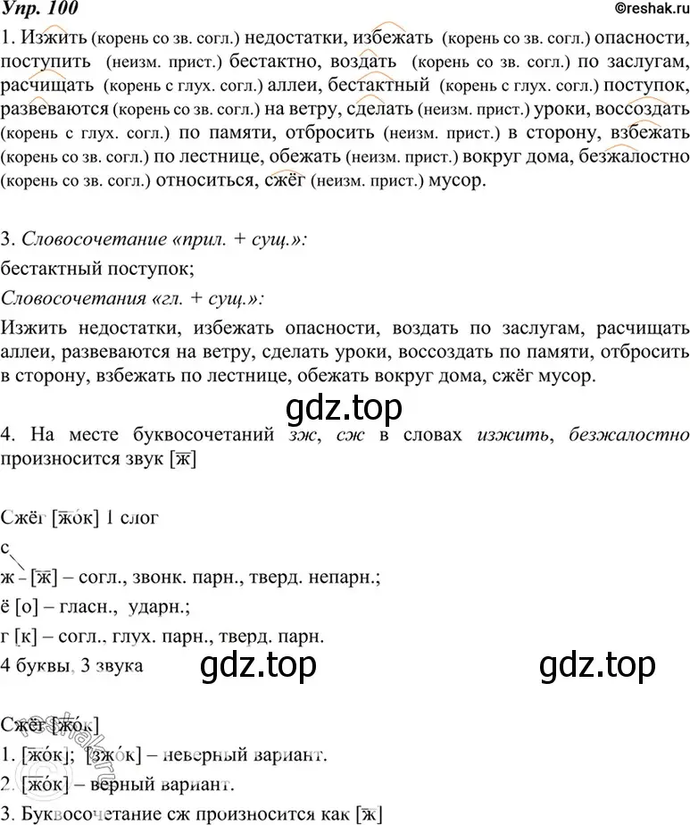 Решение 4. номер 100 (страница 38) гдз по русскому языку 7 класс Разумовская, Львова, учебник