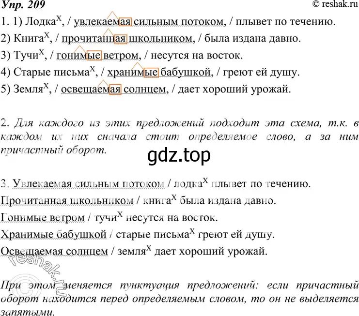 Решение 4. номер 209 (страница 76) гдз по русскому языку 7 класс Разумовская, Львова, учебник