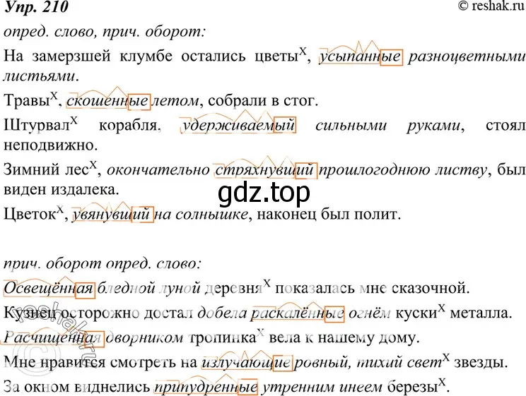 Решение 4. номер 210 (страница 76) гдз по русскому языку 7 класс Разумовская, Львова, учебник