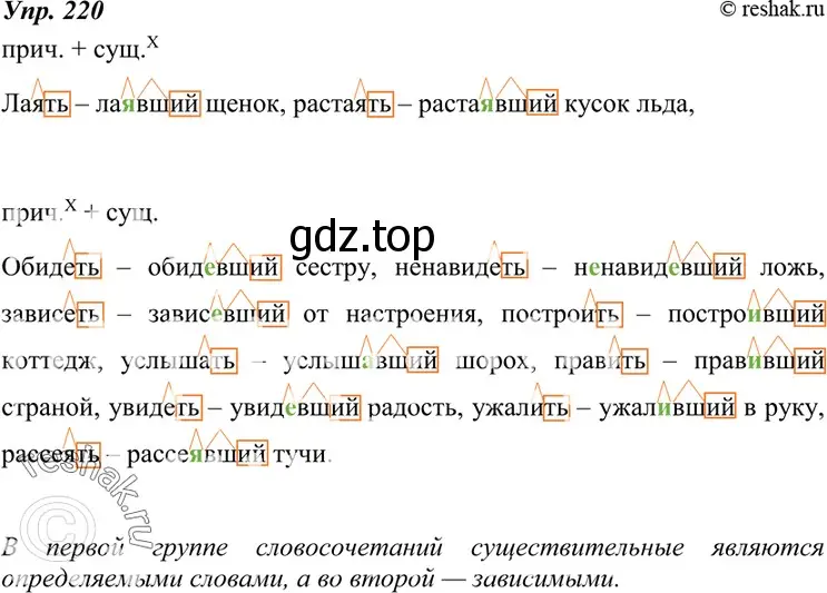 Решение 4. номер 220 (страница 81) гдз по русскому языку 7 класс Разумовская, Львова, учебник