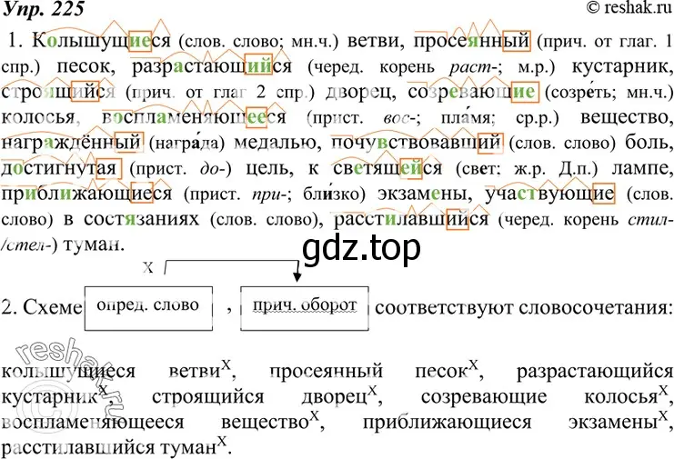 Решение 4. номер 225 (страница 82) гдз по русскому языку 7 класс Разумовская, Львова, учебник