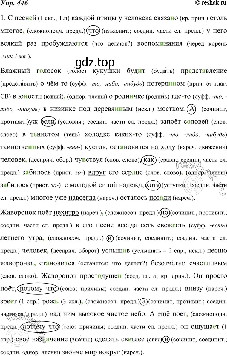 Решение 4. номер 446 (страница 169) гдз по русскому языку 7 класс Разумовская, Львова, учебник