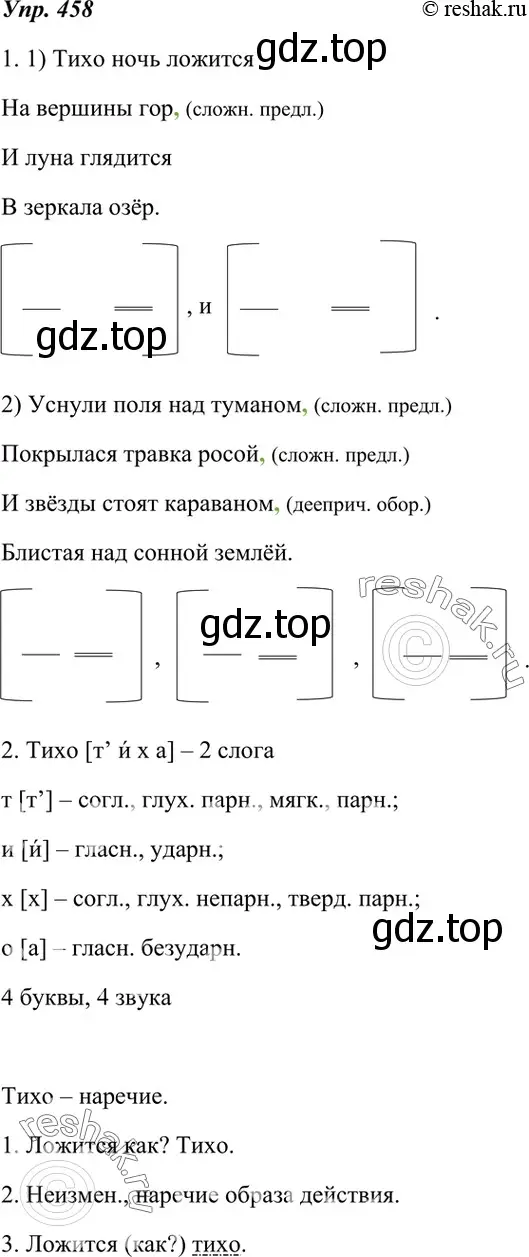 Решение 4. номер 458 (страница 174) гдз по русскому языку 7 класс Разумовская, Львова, учебник