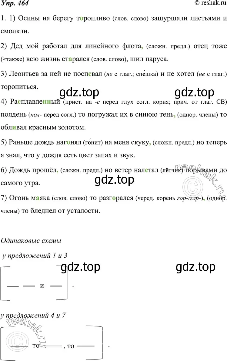 Решение 4. номер 464 (страница 177) гдз по русскому языку 7 класс Разумовская, Львова, учебник