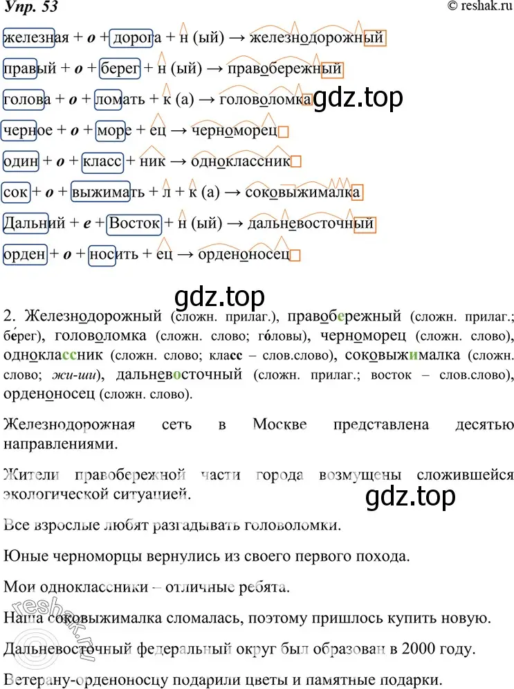 Решение 4. номер 53 (страница 23) гдз по русскому языку 7 класс Разумовская, Львова, учебник