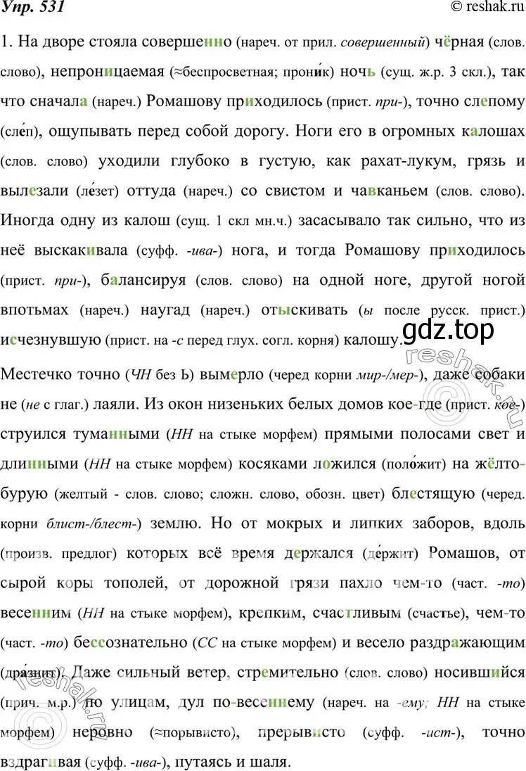 Решение 4. номер 531 (страница 204) гдз по русскому языку 7 класс Разумовская, Львова, учебник