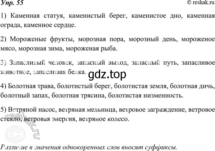 Решение 4. номер 55 (страница 24) гдз по русскому языку 7 класс Разумовская, Львова, учебник