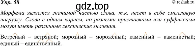 Решение 4. номер 58 (страница 25) гдз по русскому языку 7 класс Разумовская, Львова, учебник