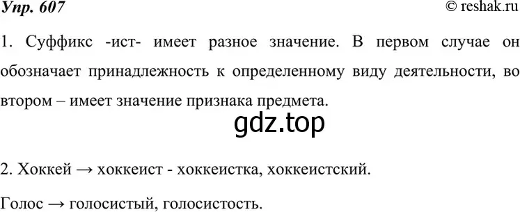 Решение 4. номер 607 (страница 230) гдз по русскому языку 7 класс Разумовская, Львова, учебник