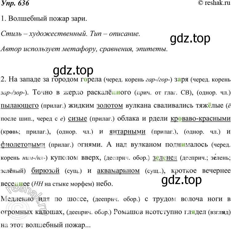 Решение 4. номер 636 (страница 241) гдз по русскому языку 7 класс Разумовская, Львова, учебник