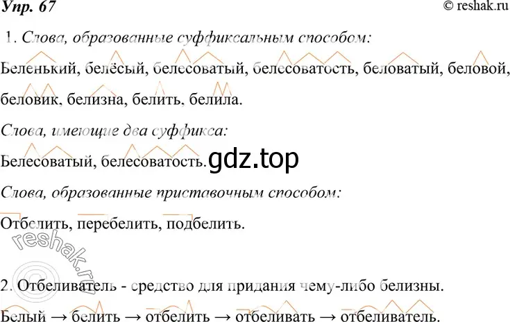 Решение 4. номер 67 (страница 27) гдз по русскому языку 7 класс Разумовская, Львова, учебник