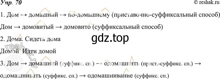 Решение 4. номер 70 (страница 27) гдз по русскому языку 7 класс Разумовская, Львова, учебник