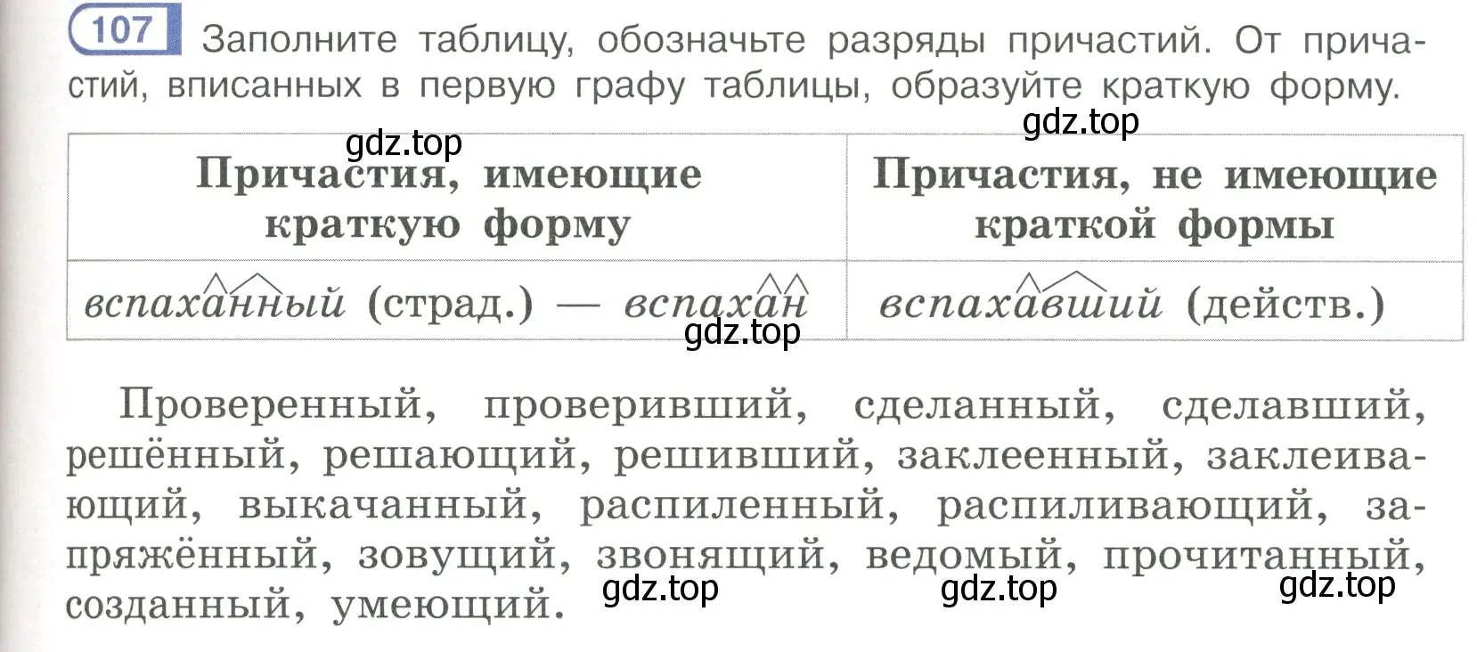 Условие номер 107 (страница 57) гдз по русскому языку 7 класс Рыбченкова, Александрова, учебник 1 часть