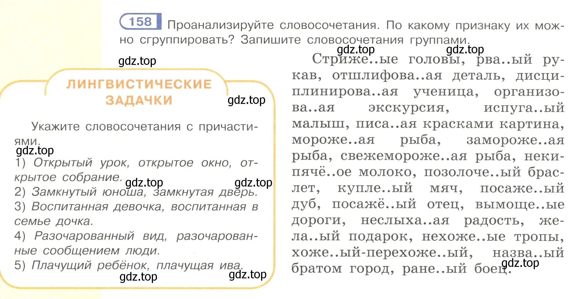 Условие номер 158 (страница 78) гдз по русскому языку 7 класс Рыбченкова, Александрова, учебник 1 часть