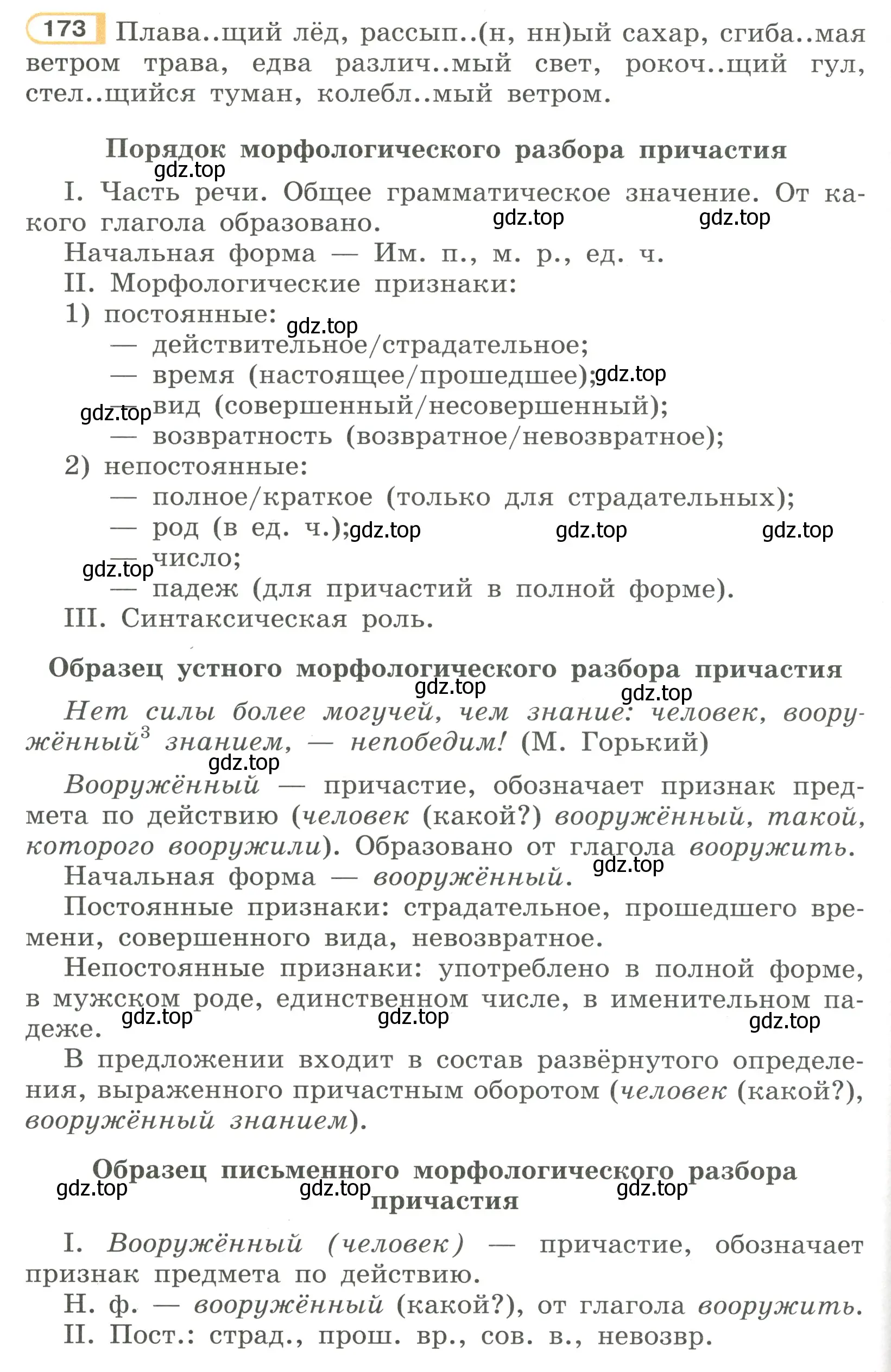 Условие номер 173 (страница 84) гдз по русскому языку 7 класс Рыбченкова, Александрова, учебник 1 часть