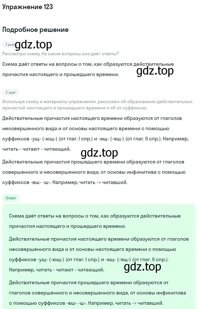 Решение номер 123 (страница 63) гдз по русскому языку 7 класс Рыбченкова, Александрова, учебник 1 часть