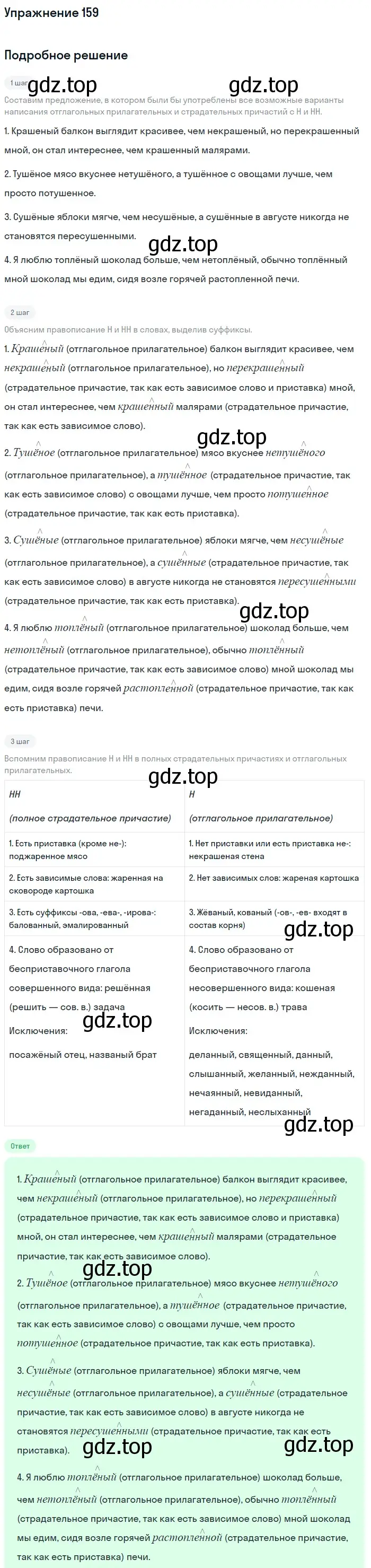 Решение номер 159 (страница 79) гдз по русскому языку 7 класс Рыбченкова, Александрова, учебник 1 часть