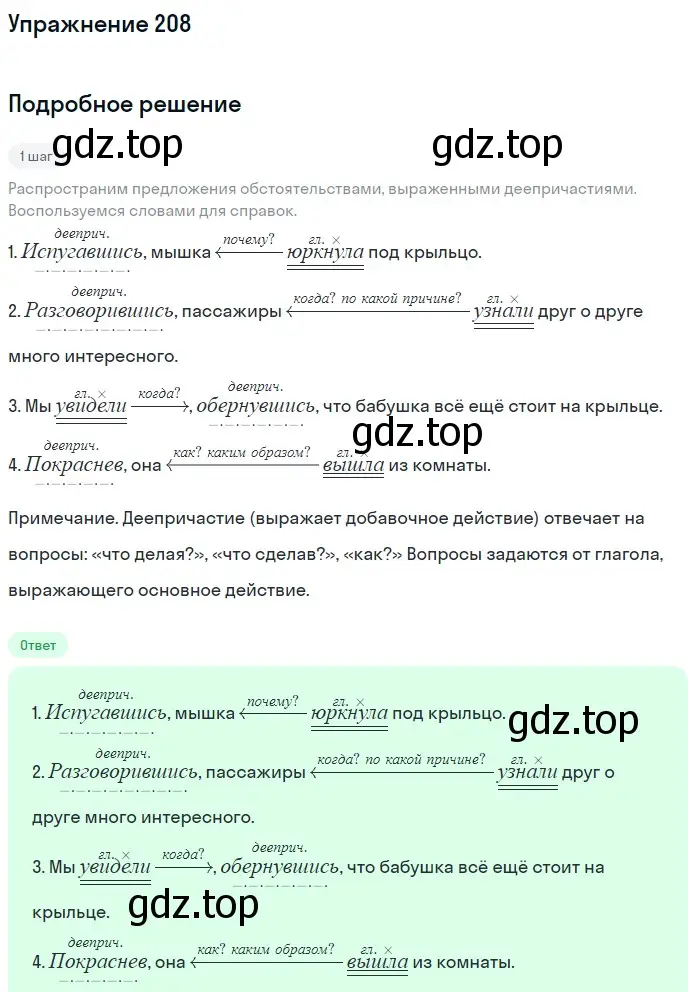 Решение номер 208 (страница 99) гдз по русскому языку 7 класс Рыбченкова, Александрова, учебник 1 часть