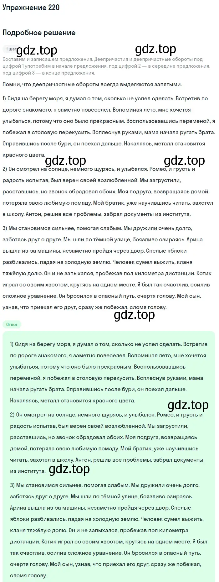 Решение номер 220 (страница 106) гдз по русскому языку 7 класс Рыбченкова, Александрова, учебник 1 часть