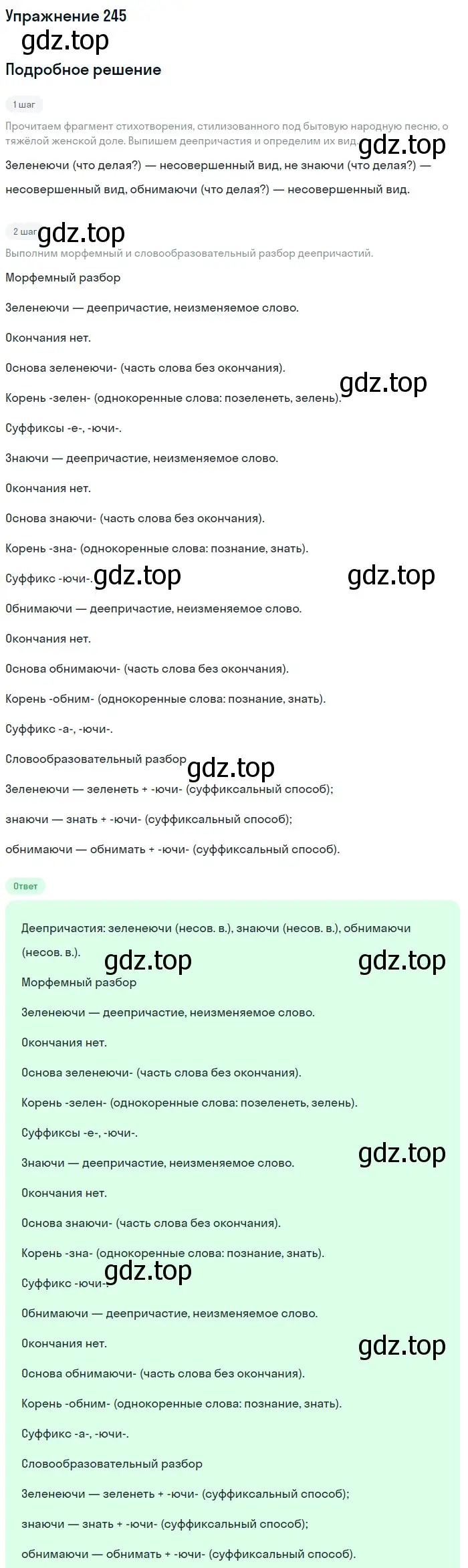 Решение номер 245 (страница 122) гдз по русскому языку 7 класс Рыбченкова, Александрова, учебник 1 часть