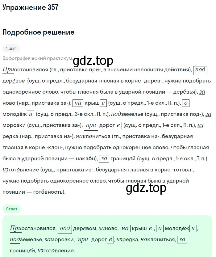 Решение номер 357 (страница 45) гдз по русскому языку 7 класс Рыбченкова, Александрова, учебник 2 часть