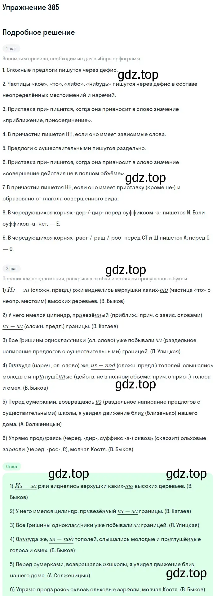 Решение номер 385 (страница 54) гдз по русскому языку 7 класс Рыбченкова, Александрова, учебник 2 часть