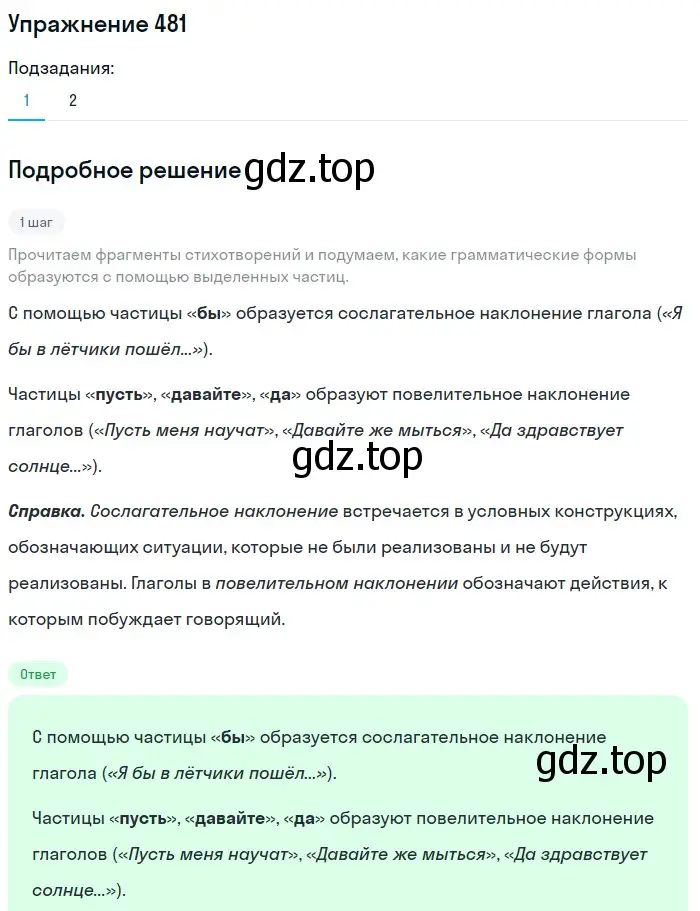 Решение номер 481 (страница 101) гдз по русскому языку 7 класс Рыбченкова, Александрова, учебник 2 часть