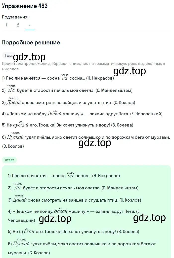 Решение номер 483 (страница 102) гдз по русскому языку 7 класс Рыбченкова, Александрова, учебник 2 часть