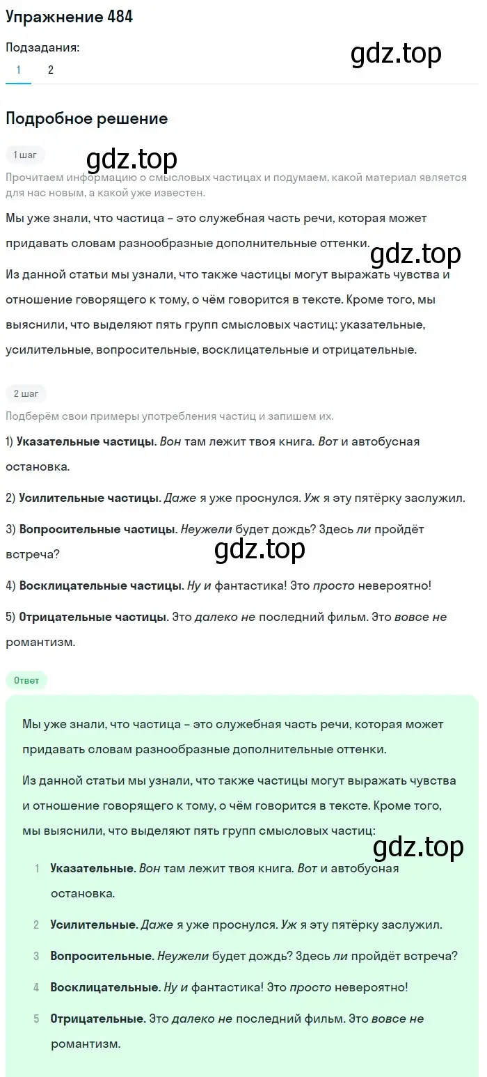 Решение номер 484 (страница 102) гдз по русскому языку 7 класс Рыбченкова, Александрова, учебник 2 часть