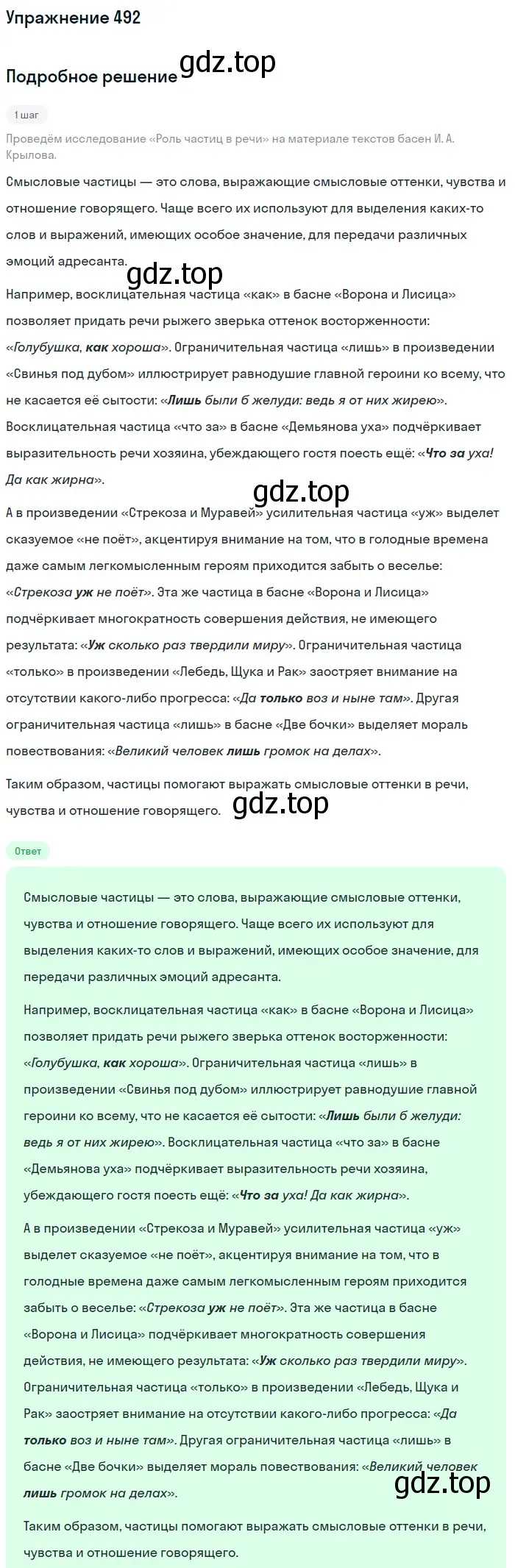 Решение номер 492 (страница 106) гдз по русскому языку 7 класс Рыбченкова, Александрова, учебник 2 часть