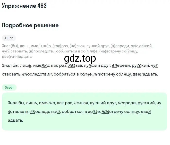 Решение номер 493 (страница 107) гдз по русскому языку 7 класс Рыбченкова, Александрова, учебник 2 часть