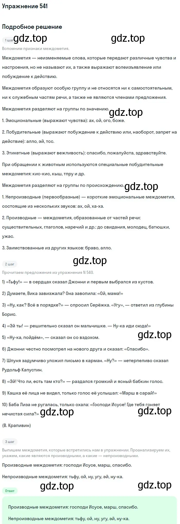 Решение номер 541 (страница 127) гдз по русскому языку 7 класс Рыбченкова, Александрова, учебник 2 часть