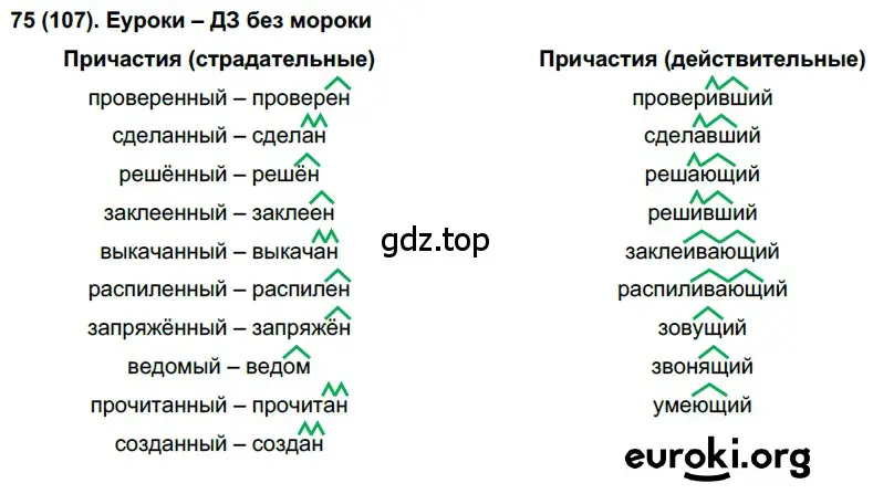 Решение 2. номер 107 (страница 57) гдз по русскому языку 7 класс Рыбченкова, Александрова, учебник 1 часть