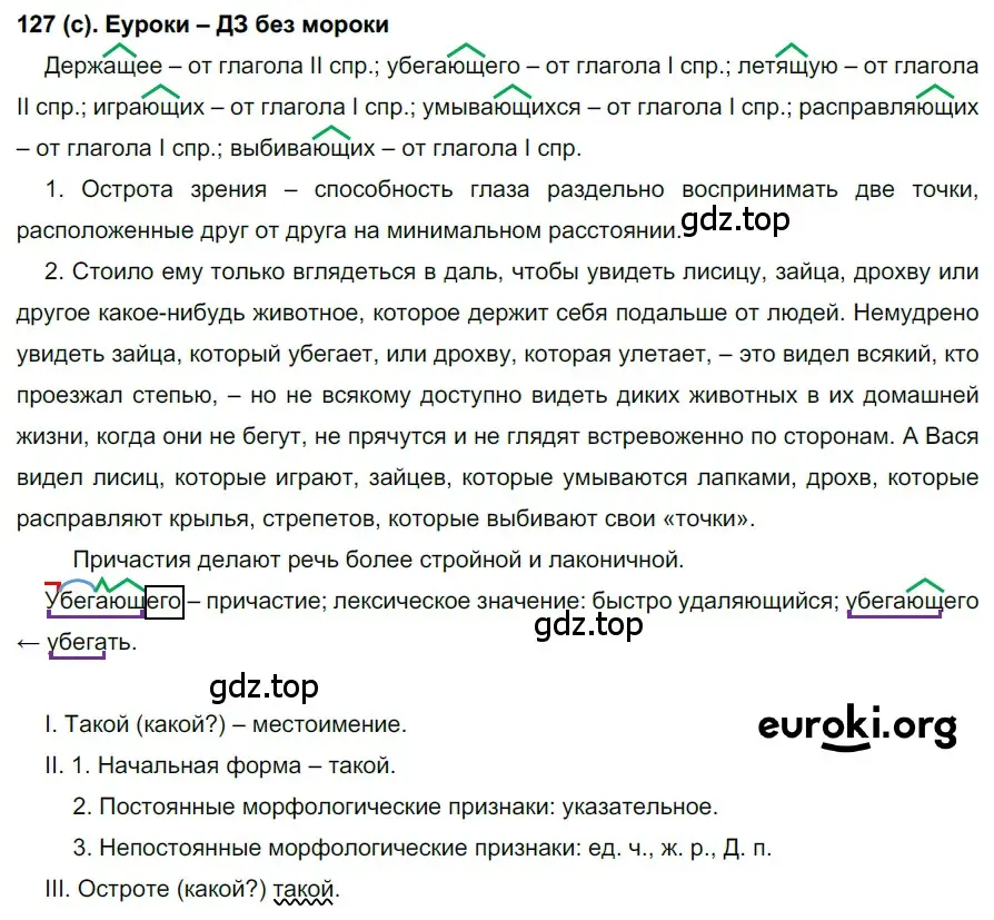 Решение 2. номер 127 (страница 65) гдз по русскому языку 7 класс Рыбченкова, Александрова, учебник 1 часть