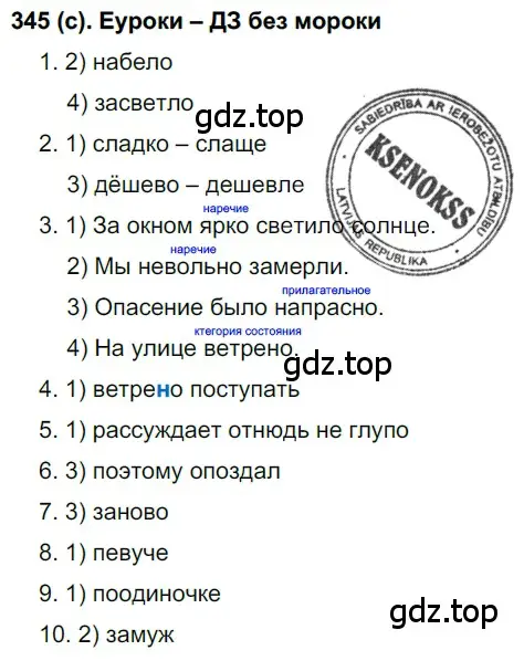 Решение 2. номер 345 (страница 39) гдз по русскому языку 7 класс Рыбченкова, Александрова, учебник 2 часть