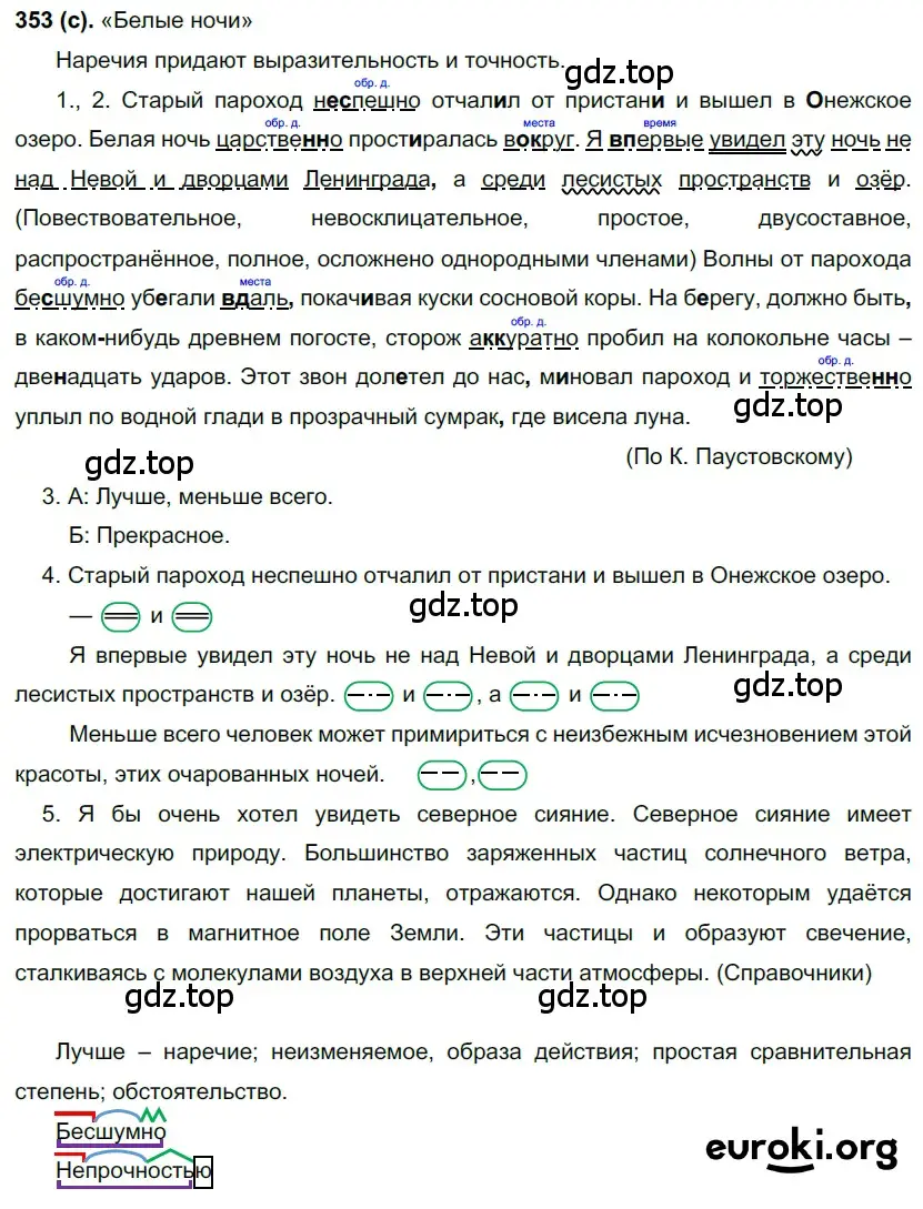 Решение 2. номер 353 (страница 42) гдз по русскому языку 7 класс Рыбченкова, Александрова, учебник 2 часть