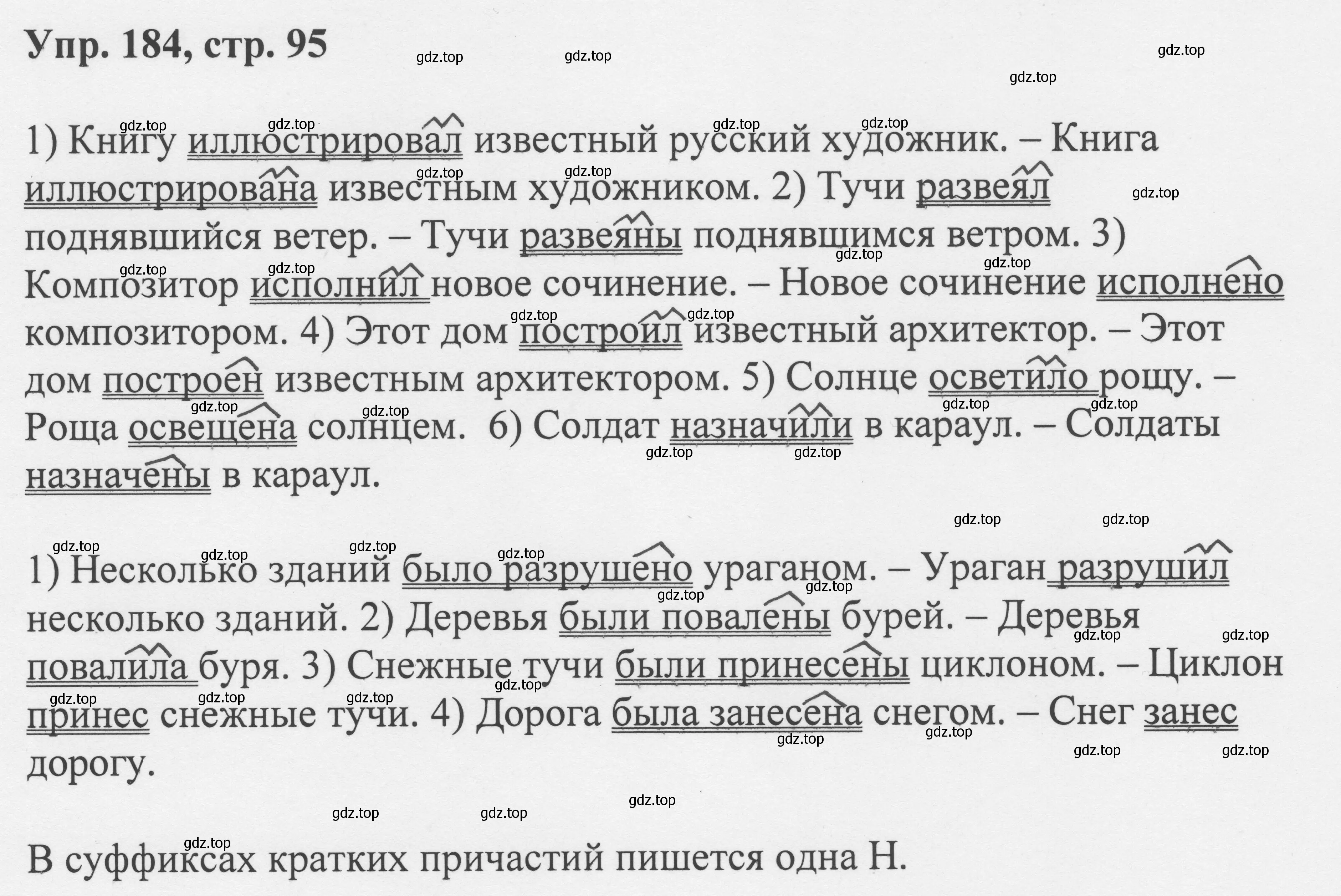 Решение номер 184 (страница 95) гдз по русскому языку 8 класс Бархударов, Крючков, учебник