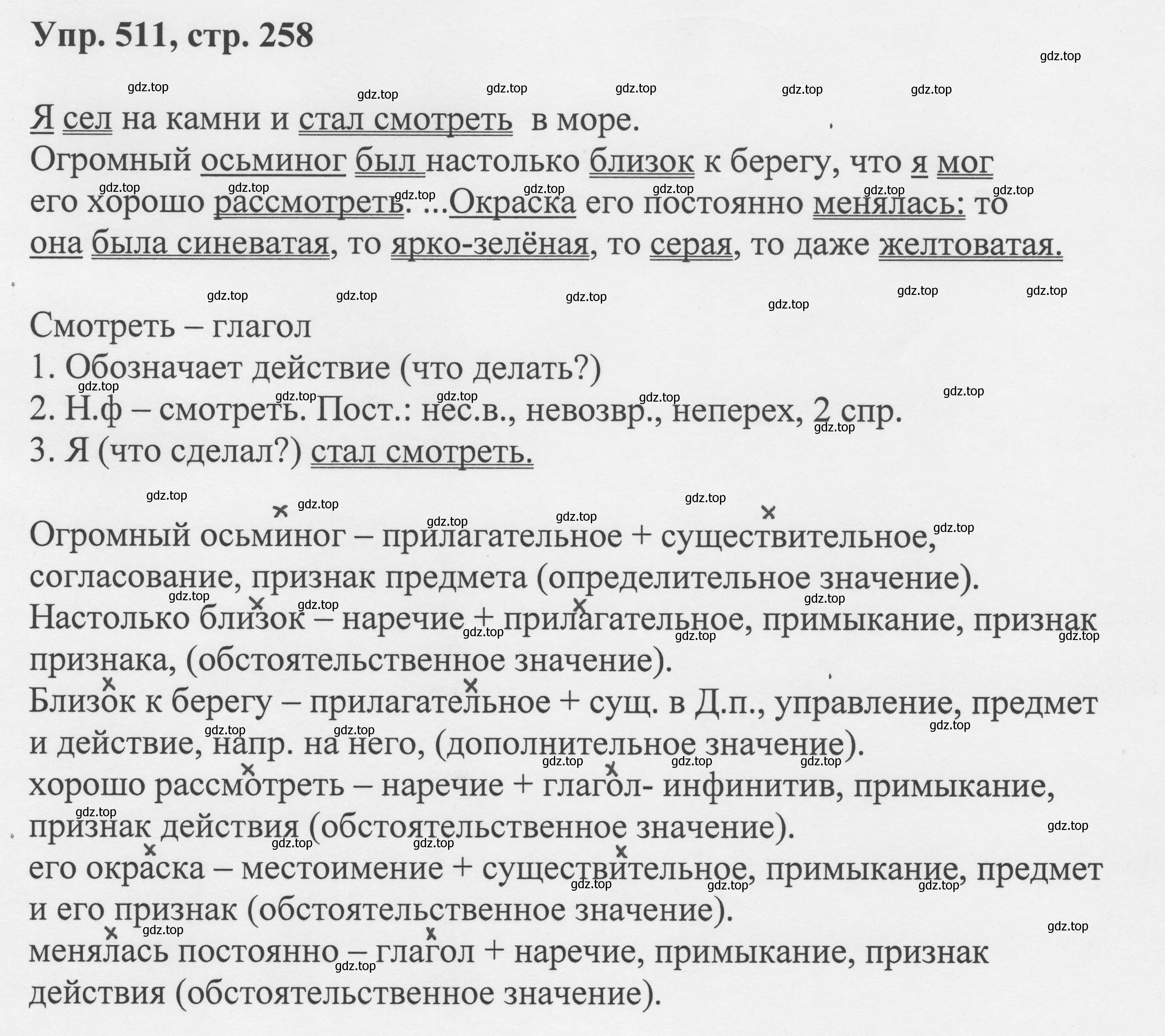 Решение номер 511 (страница 258) гдз по русскому языку 8 класс Бархударов, Крючков, учебник