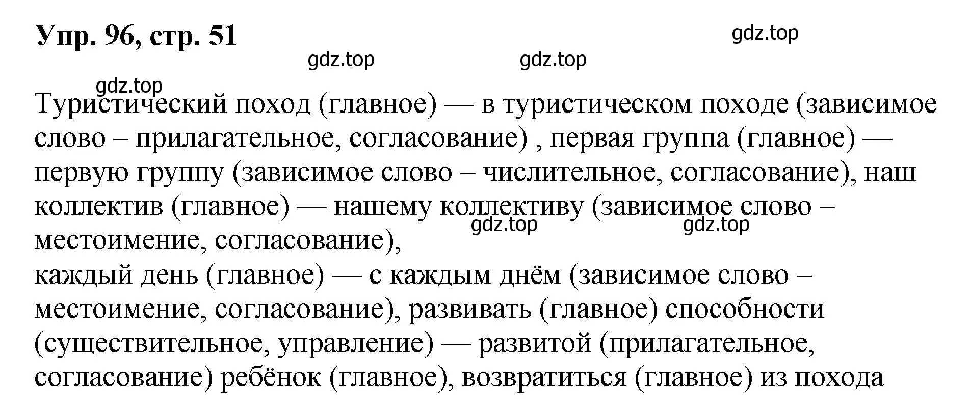 Решение номер 96 (страница 51) гдз по русскому языку 8 класс Бархударов, Крючков, учебник