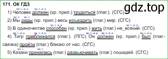 Решение 5. номер 171 (страница 89) гдз по русскому языку 8 класс Бархударов, Крючков, учебник