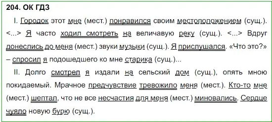 Решение 5. номер 204 (страница 105) гдз по русскому языку 8 класс Бархударов, Крючков, учебник