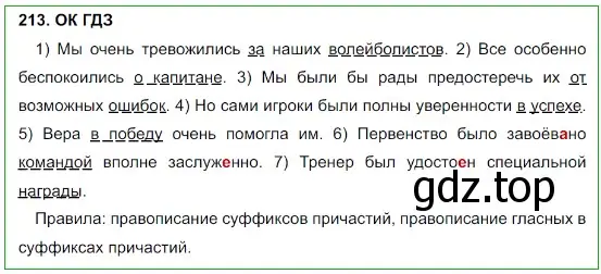 Решение 5. номер 213 (страница 109) гдз по русскому языку 8 класс Бархударов, Крючков, учебник