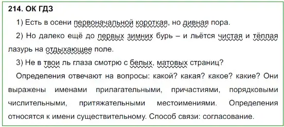 Решение 5. номер 214 (страница 109) гдз по русскому языку 8 класс Бархударов, Крючков, учебник