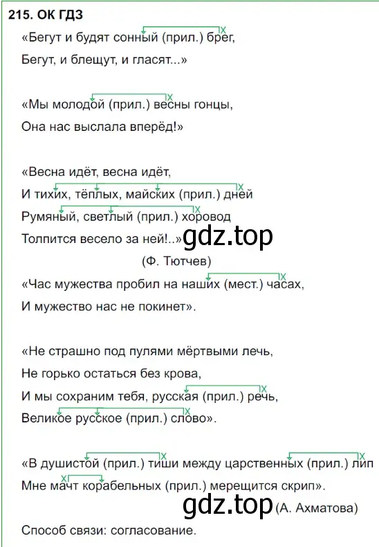 Решение 5. номер 215 (страница 109) гдз по русскому языку 8 класс Бархударов, Крючков, учебник