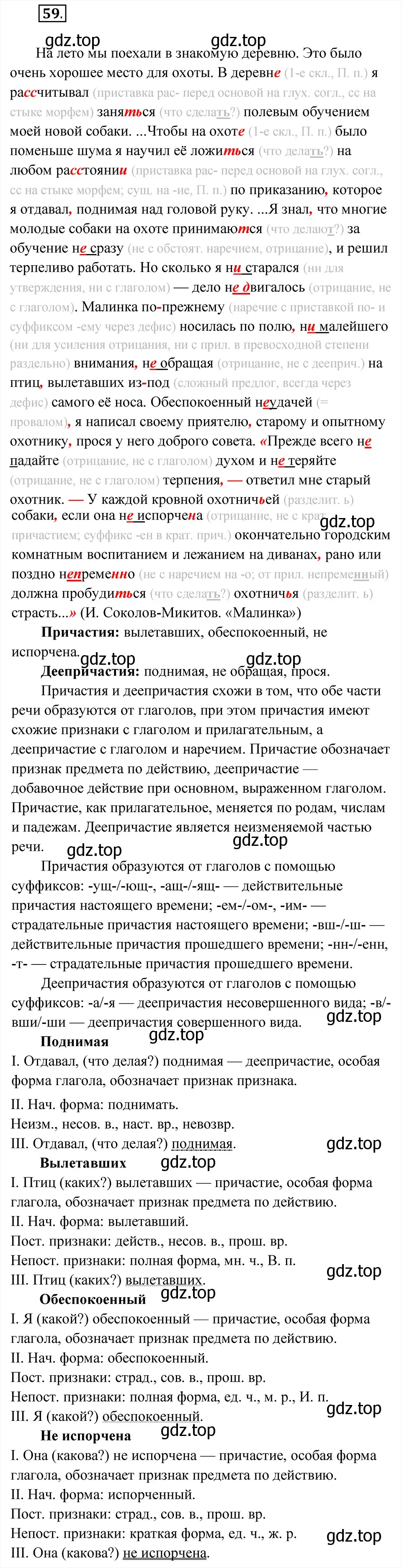 Решение 6. номер 59 (страница 29) гдз по русскому языку 8 класс Бархударов, Крючков, учебник