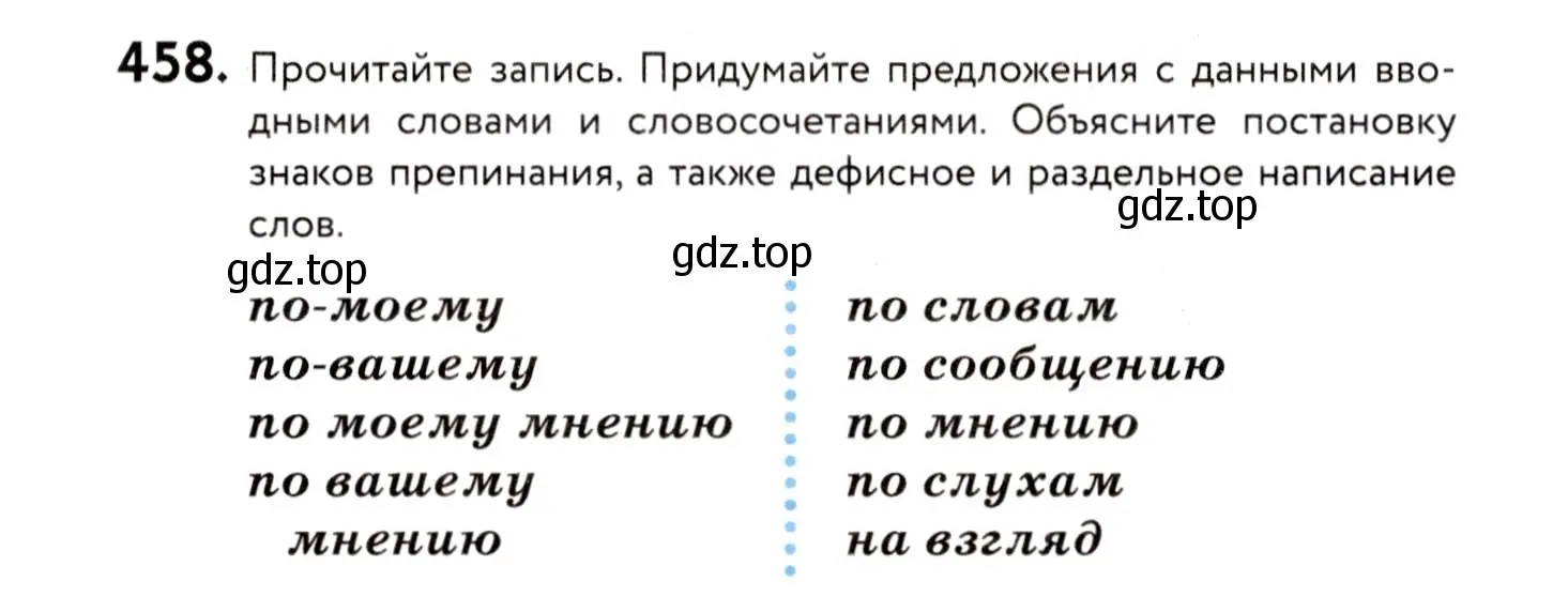 Условие номер 458 (страница 209) гдз по русскому языку 8 класс Пичугов, Еремеева, учебник